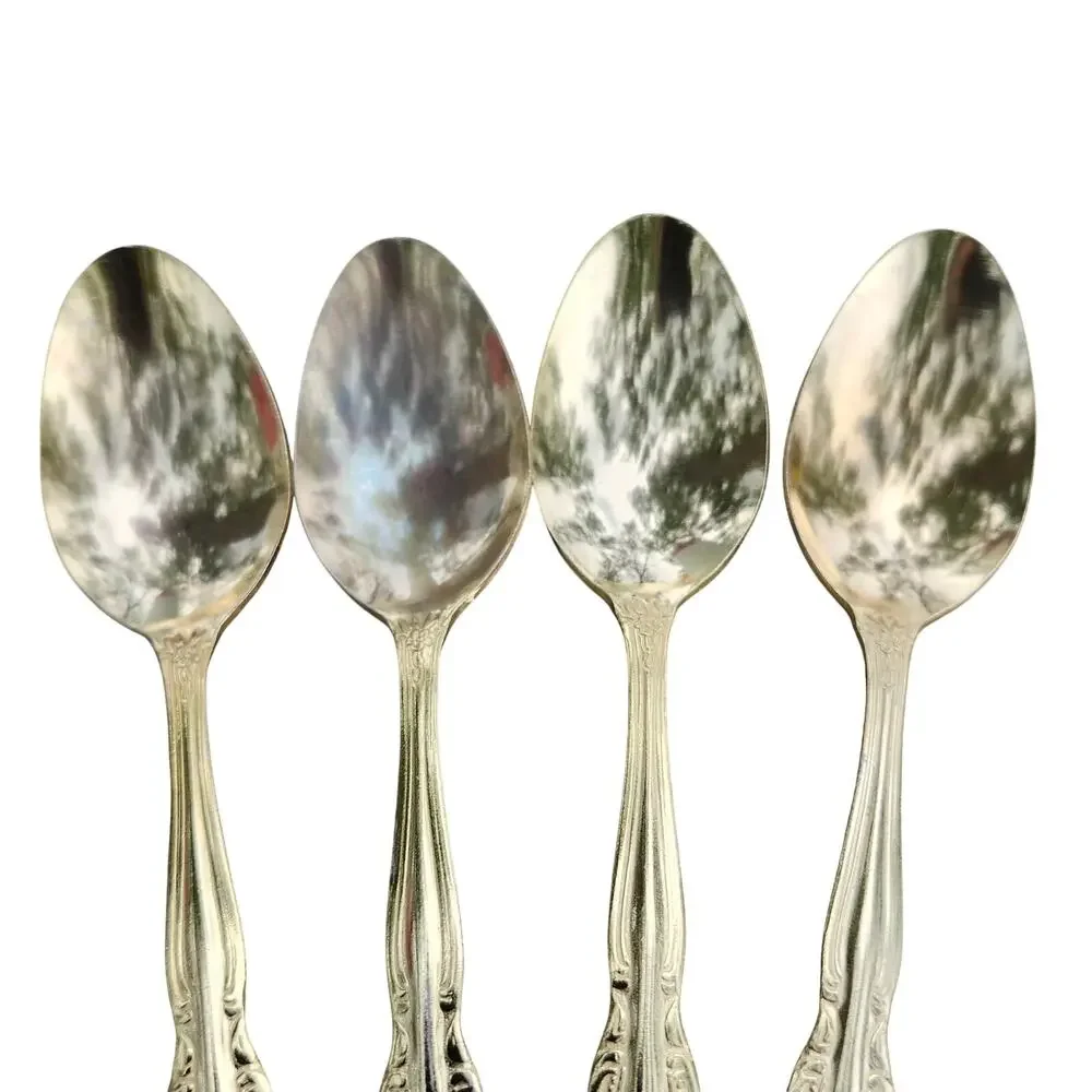 International Silver San Marcos Gold Electroplate Teaspoons Set 4 Glossy 6.25 In